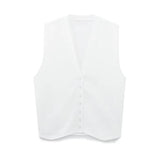 Women's Street Fashion Urban Leisure Knitted Striped Vest Vest Sweater 3519032-Outfit