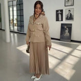 Temperament Long Dress Suit Women's 100-Fold Dress Suit Women's