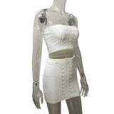 2025 New Fashion Women's Clothing Wrapped Breastless Sleeve Small Breasted Hottie Solid-Colored Bag Hip Skirt