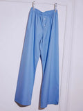 Women's Y2K Retro Vintage Casual Striped/Solid Long Pants Button Elastic High Waist Aesthetic Loose Straight Trousers-Outfit