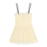 Spring Style Small Bow Decorated With Texture Slim Suspender Dress 7200304-Outfit