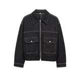 New Denim Effect Jacket Jacket 21968500 Folding Pants