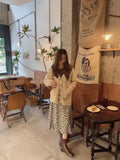Floral Polka Midi Skirt-Outfit