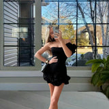 Dress Tight Dress Irregular Lotus Ribs Waist