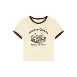 Toloer And Spicy Wind Letter Print T-Shirt Female 2024 Summer Slim Slim Short Color Round Collar Short-Sleeved Student