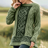 2025 3D Digital Print Round-Neck Sweater Knitted