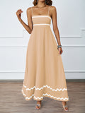 Summer Solid Color Lace Splicing Elegant Slings Bras Oversized Dress Dress
