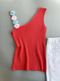 Toloer Color Lemon Yellow Vest Female Dopamine Wear With Stereo Flower Sling Handmade Hook Flower Diagonal Shoulder