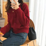 Autumn And Winter New Cashmere Knitted Cardigan Woman Loose Gentle Wind Outside Wearing Long-Sleeved Knitted Sweater Coat Woman-Outfit