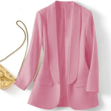 Toloer East Hot Style Spring And Autumn Temperament Commuting Solid Color Lapel Long Sleeve Small Suit Korean Version Coat Female-Outfit