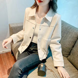 Toloer Fragrant Wind Jacket Short Jacket Female Spring And Autumn 2024 New Jacket Versatile Casual Small Waist Windbreaker-Outfit