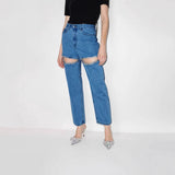 Thin 2025 New Spring Straight Loose High-Waist Long Straight Jeans Jeans