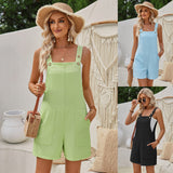 Toloer 2024 New Style Fresh And Sweet Jumpsuit Female Sleeveless Straight Tube Jacquard Solid Color Suspenders-Outfit