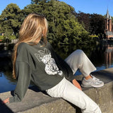 Army Green Tiger Sweatshirts for Women Long Sleeve Fashion Autumn Winter Sweatshirts Streetwear O-Neck Pullover Tops-Outfit