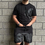 Letter Print Loose Short-Sleeved Top Street Hip-Hop Men And Women T-Shirt Shorts