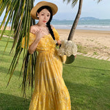 Toloer Embroidered One-Out Collar, Off-The-Shoulder Holiday