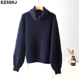 Autumn Winter oversize thick Sweater pullovers Women 2021 loose cashmere turtleneck big size Sweater Pullover for women