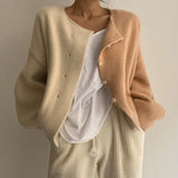Casual Korean Style Knitted Sweater Women Long Sleeve Cashmere Warm Cardigan Chic All Match Sweater Outwear 2021 Autumn