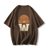 Vintage Embroidered Hat Short Sleeve Tee-Outfit