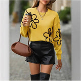 Ghost Pattern Long Knitted Open Shirt In Autumn And Winter Long Loose Sweater Coat