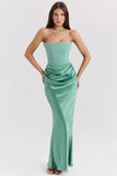 New Red Thoracic Fish Bone Sexy Body Fishtail Fishtail Dress Long Solid Dress