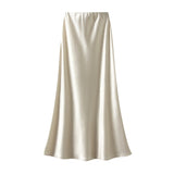 Temperament Pressure Folded Bare-Faced Fishtail Half-Dress Girl Spring Hanging Thin Bag-Butbice Long Dress