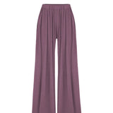Casual Stretch Elastic Waist Wide Leg