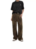 Hot Style Leopard Print Retro Jeans Woman-Outfit