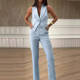 Summer New Fashion Temperament Simple Vest Suit Long Set