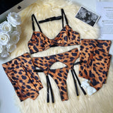 Leopard Print Lingerie Set-Outfit
