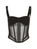 Sheer Mesh Corset Top-Outfit