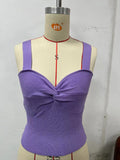 Toloer New Sweater Belt Vest Inside The Knot V Neck Without Sleffowed Wear Bottom Strapless Top Female-Outfit