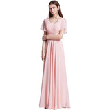 Sales Of Large Swing V-Neck Dress Chiffon Elastic Banquet Festival Annual Bridesmaid Performance Evening Dress
