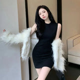 Warm Dress New Summer Body Sexy White Knitted Korean Version Of Waistless Sleeveless Bottom