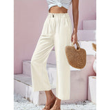 High Waist Lotus Leaf Elastic Cotton