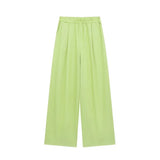 Summer New Women's Casual V-Neck Bow Tie And Suit Top Straight Trousers