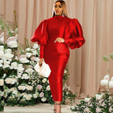 Bubble Sleeve Christmas Dress Party Dress Party Dress Party Dress Party