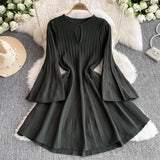 High-End Knitted Dress Women Autumn And Winter Royal Sister Temperament Dating Short Skirt French Waist Sweater