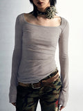 reversible slim fit long sleeve knitted top with