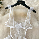 Sheer Lace Design Bodysuit Lingerie-Outfit