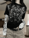 Punk Long Sleeve Graphic Tee-Outfit
