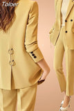 Blazers Women Fashion Elegant Casual Solid Color Long Sleeve Business Single Breasted Outerwear Spring Autumn