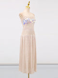 Sexy Style Dress Woman 2025 Summer New Sweet Fresh High-End Feel Breastless Sleeveless Hollow Dress
