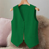 Suit Vest Women's Small Vest Spring And Autumn New Repair Outside The Female Red Short Female Horse Clip