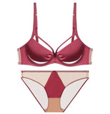 This Year's Red Underwear Set Big-Breasted Women Pure Thin Bra Sexy Small Bras To Get Married Without