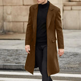 2023 New British Men's Long Trench Coat Woolen Coat Wish Men's Woolen Coat-Outfit