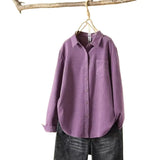 Toloer Women's Lint-Tuff Long-Sleeved Shirt Women's Cotton Comfortable Solid Shirt Women's Clothing In Autumn
