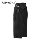 Asymmetrical Patchwork Sequin Skirt For Women High Waist Irregular Hem Black Skirts Female 2022 Spring Fashion