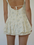 Women Vintage Wide Spaghetti Strap Backless Short Mini Dress Summer Floral Print Square Neck Bodycon A-Line vestido-Outfit