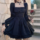 Summer New Bubble Sleeve Princess Dress Chest Lace Dress Sweet Style Bag Hip Skirt Woman-Outfit